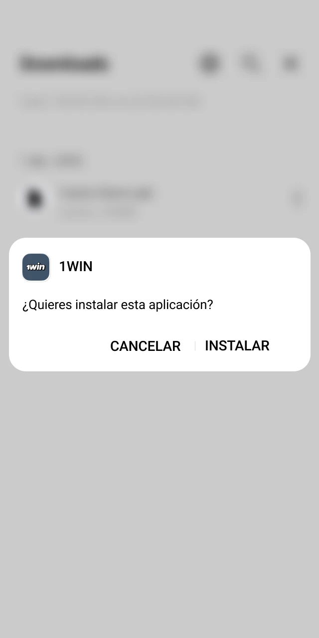 Abre el instalador de 1win App para Android y empieza a ganar.