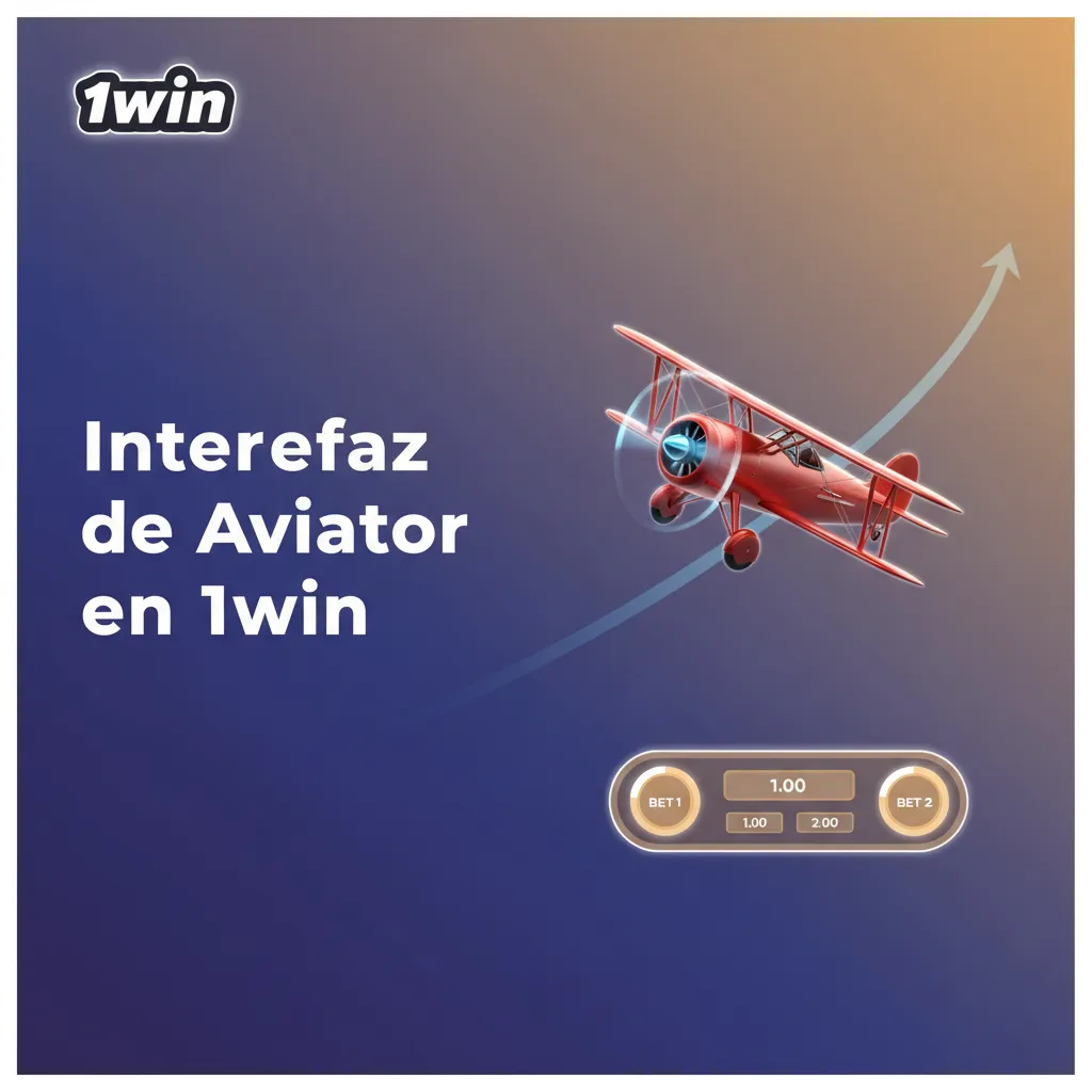 Interfaz de Aviator en 1win: avión y multiplicador en vivo, panel de apuestas, botones de retiro y auto, modo demo.