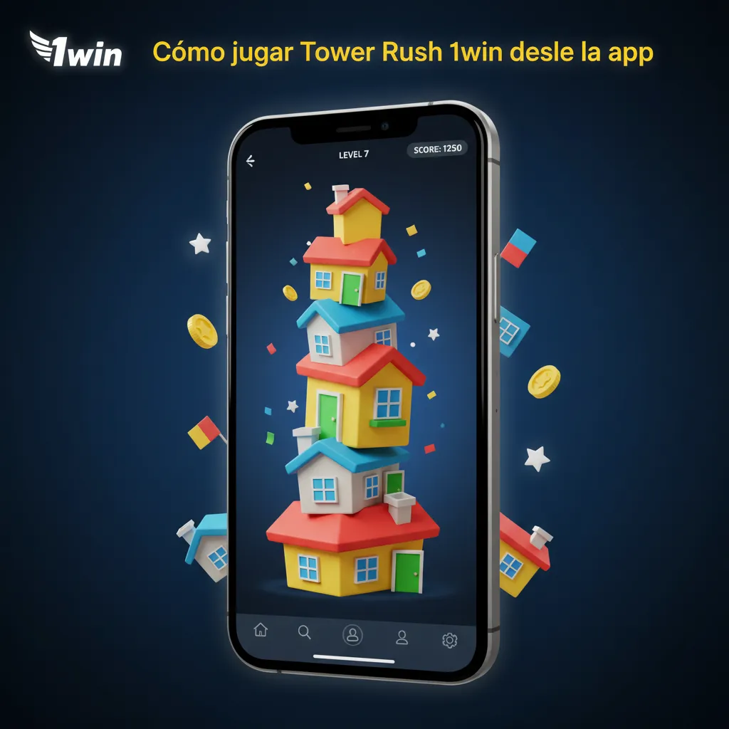 Juega Tower Rush 1win en móviles con la app oficial de 1win: APK para Android o acceso PWA en iOS.