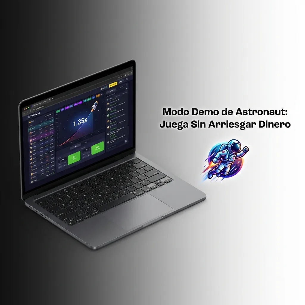 Astronaut demo mode interface showing virtual credits and game mechanics for risk-free practice