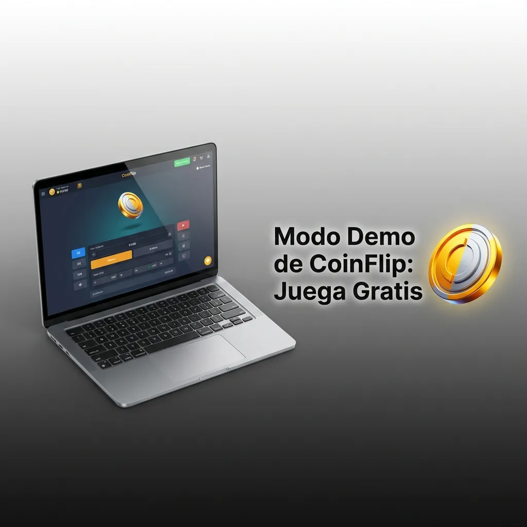 Interfaz del modo demo de CoinFlip mostrando saldo virtual para practicar apuestas sin riesgo financiero