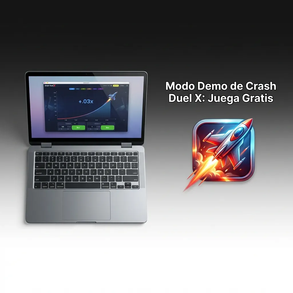 Pantalla de Crash Duel X en modo demo mostrando créditos virtuales y opciones de apuesta para practicar sin riesgo