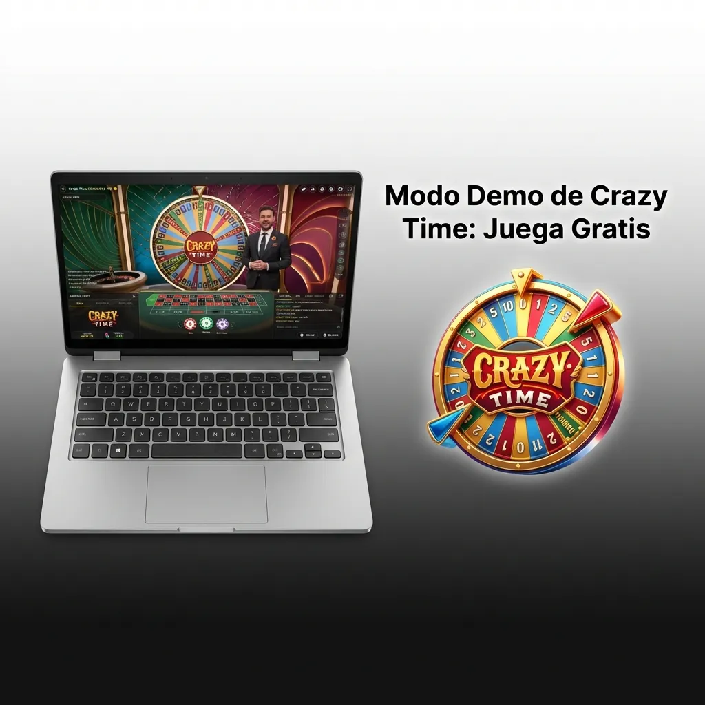 Captura de pantalla del modo demo de Crazy Time mostrando la rueda de bonificación y opciones de apuesta gratuitas