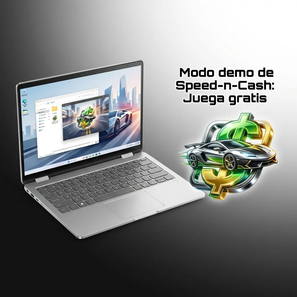 Pantalla del modo demo de Speed-n-Cash mostrando créditos virtuales y controles del juego para práctica gratuita sin riesgo.