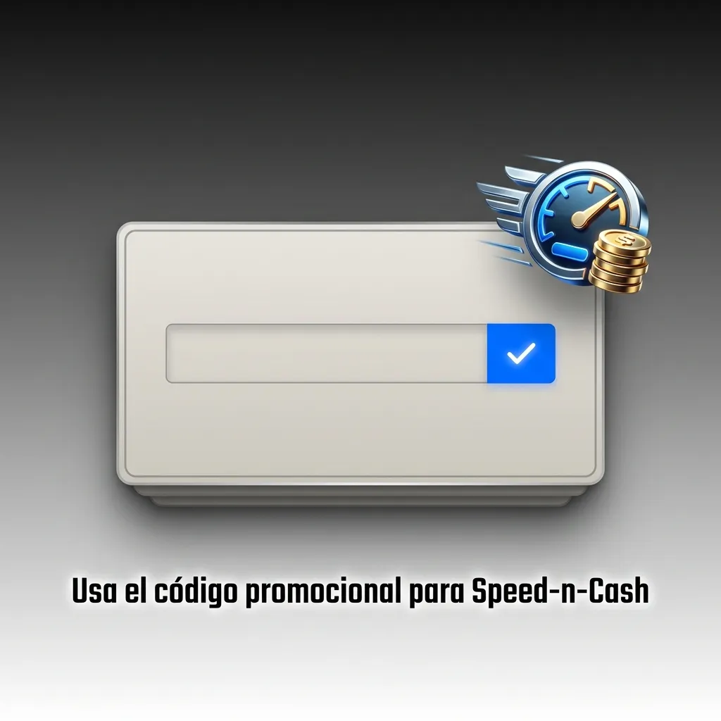 Speed-n-Cash promotional code entry screen showing bonus benefits and registration field for exclusive offers