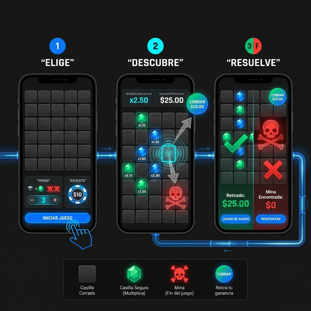 Explicación de las reglas y mecánica del juego 1Win Mines