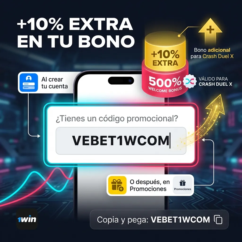Usa el código promocional VEBET1WCOM para Crash Duel X en 1win Venezuela