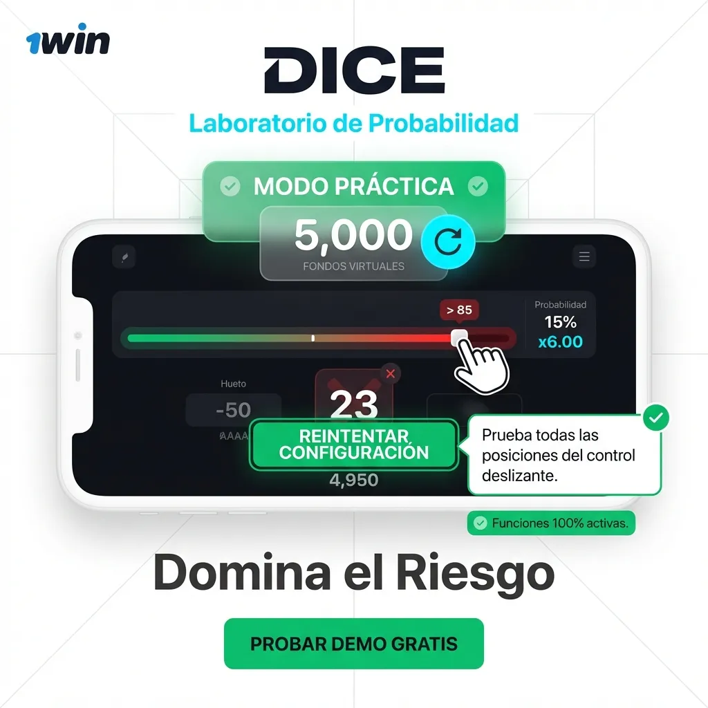 Modo demo de Dice en 1win - juega gratis desde Venezuela
