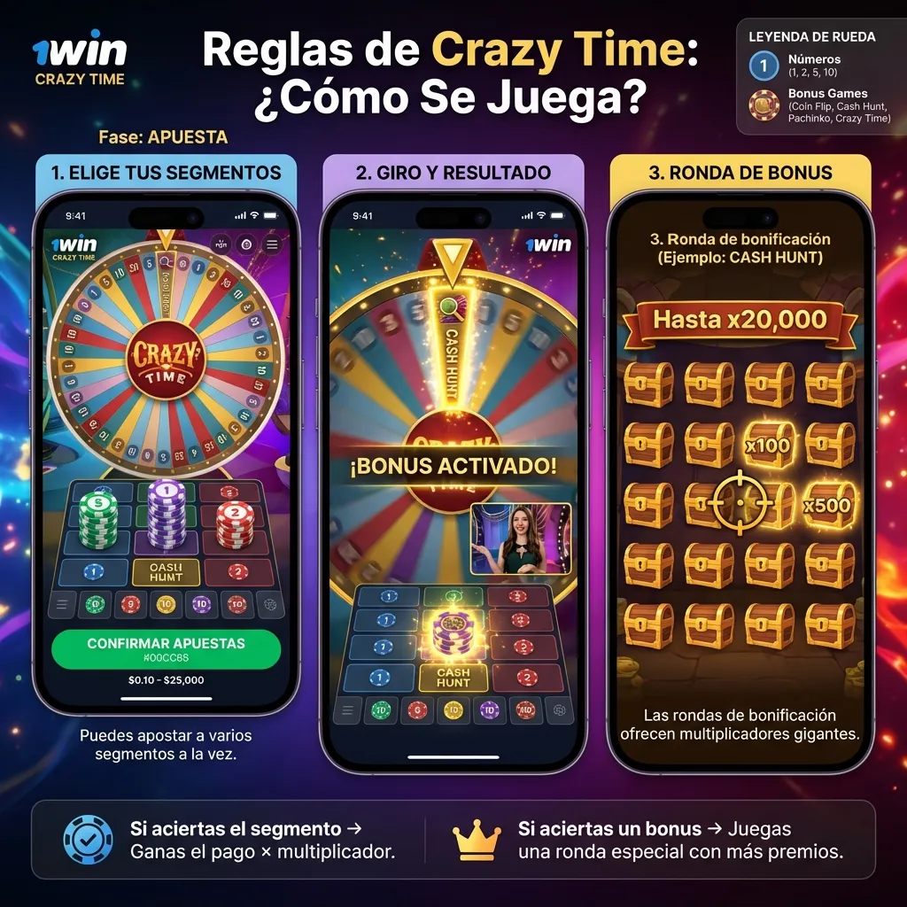 Cómo jugar a Crazy Time - mecánica de la rueda y rondas de bonificación
