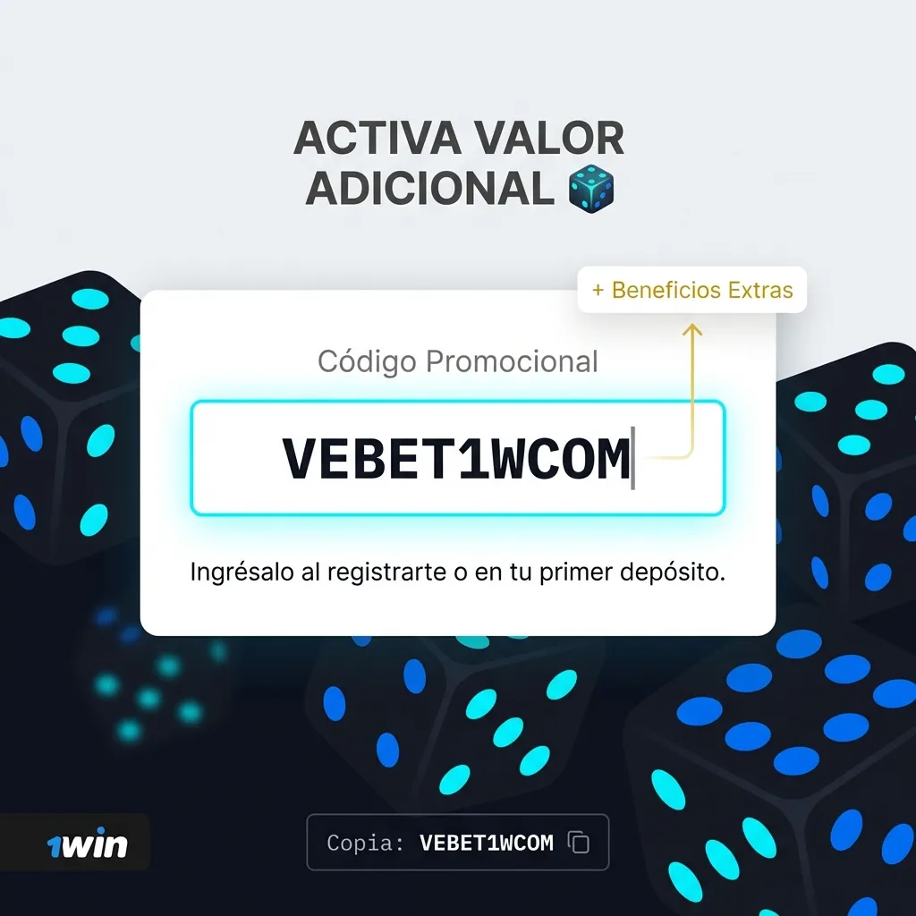 Usa el código promocional VEBET1WCOM para Dice en 1win Venezuela