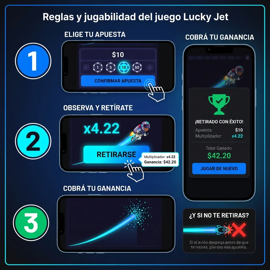 Reglas y jugabilidad del juego Lucky Jet en 1Win