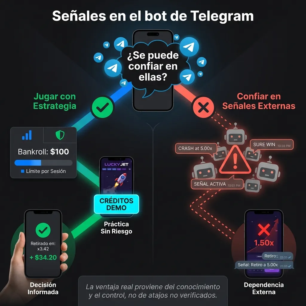 Evaluación de confiabilidad de señales en bots de Telegram para Lucky Jet