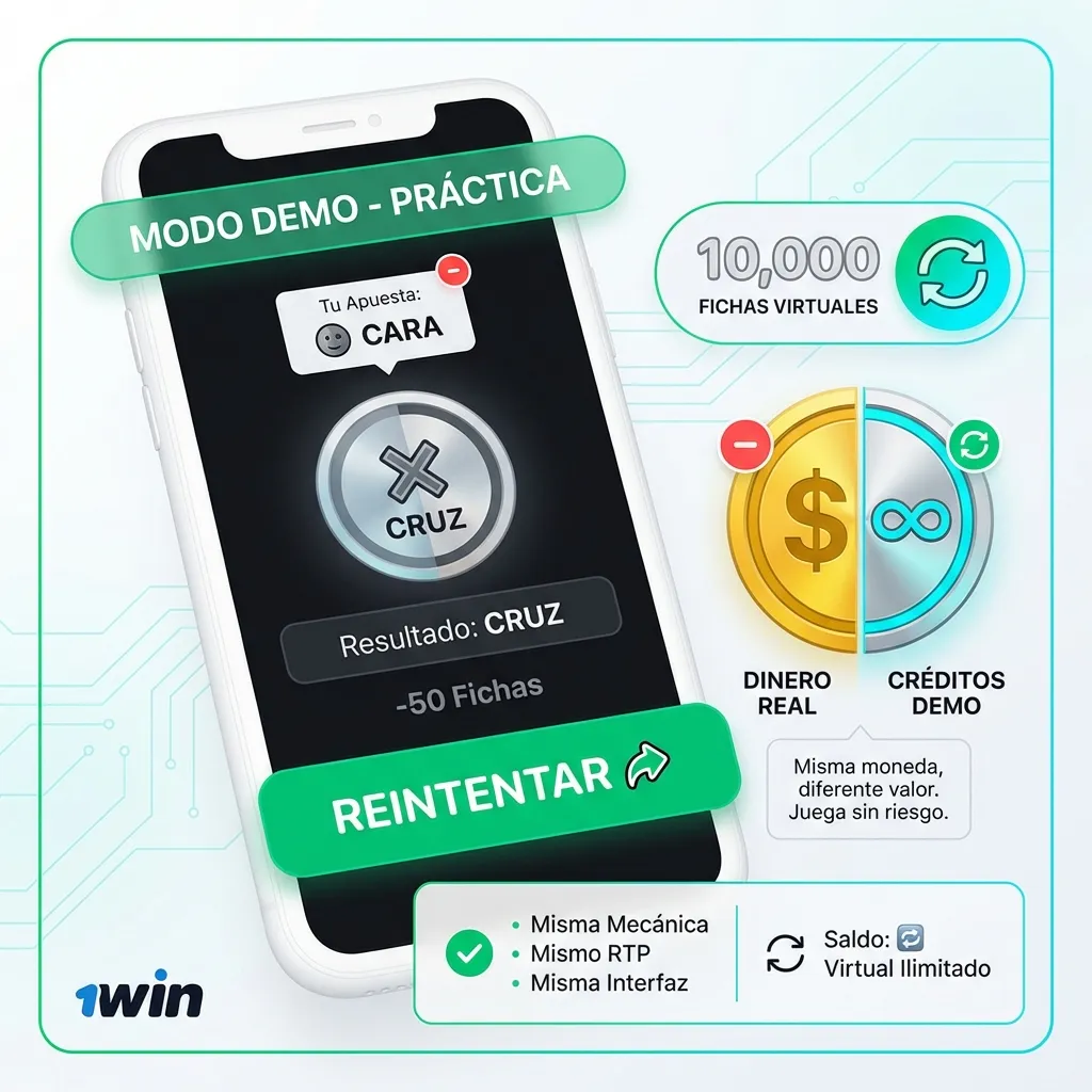 Modo Demo de CoinFlip en 1win - juega gratis desde Venezuela