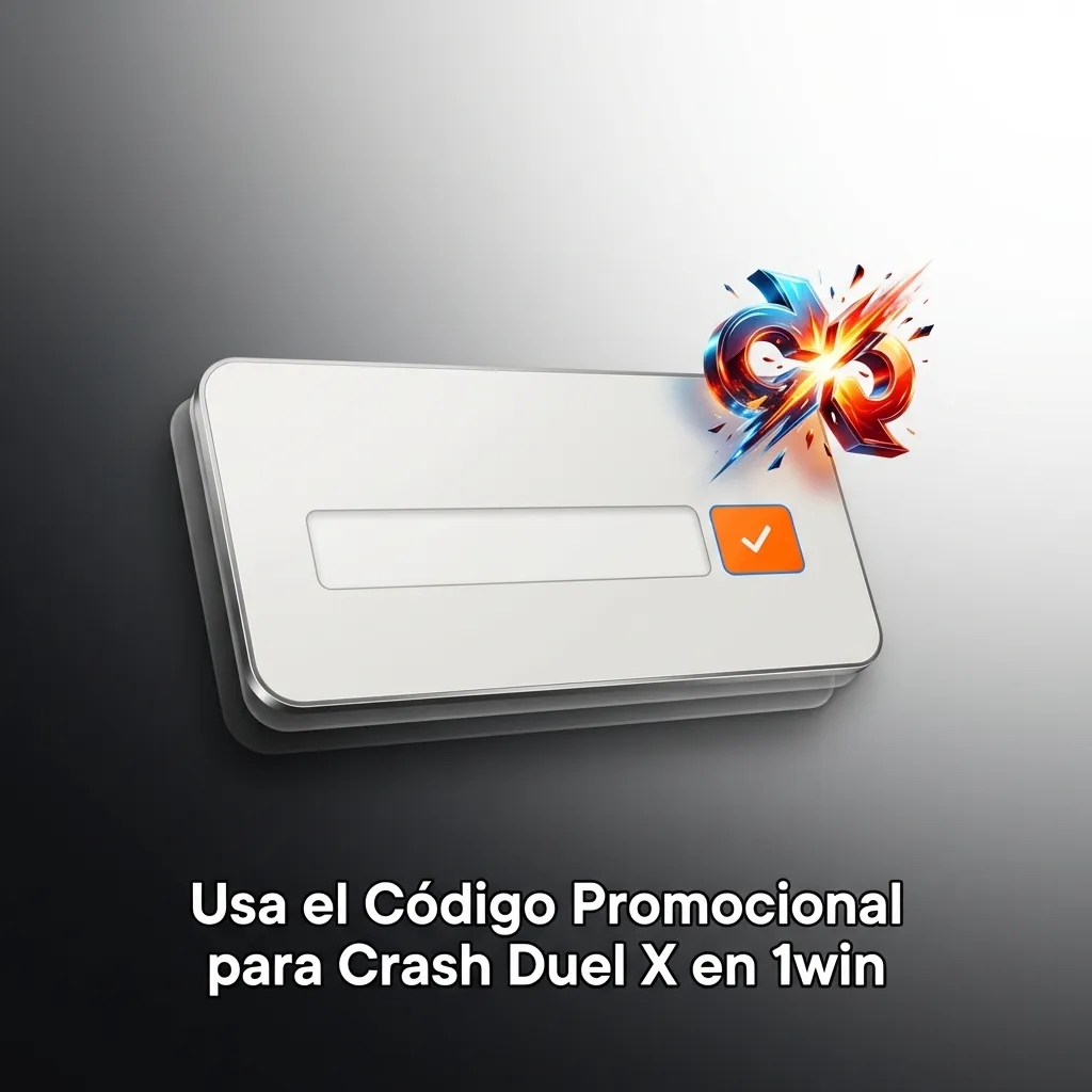 Interfaz de 1win mostrando el campo de código promocional 1WINCASINO para bono del 10% en Crash Duel X