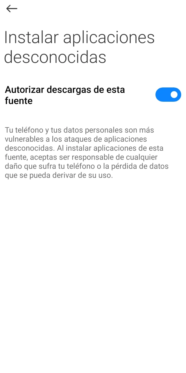 Habilita las fuentes desconocidas para instalar 1win App en Android.