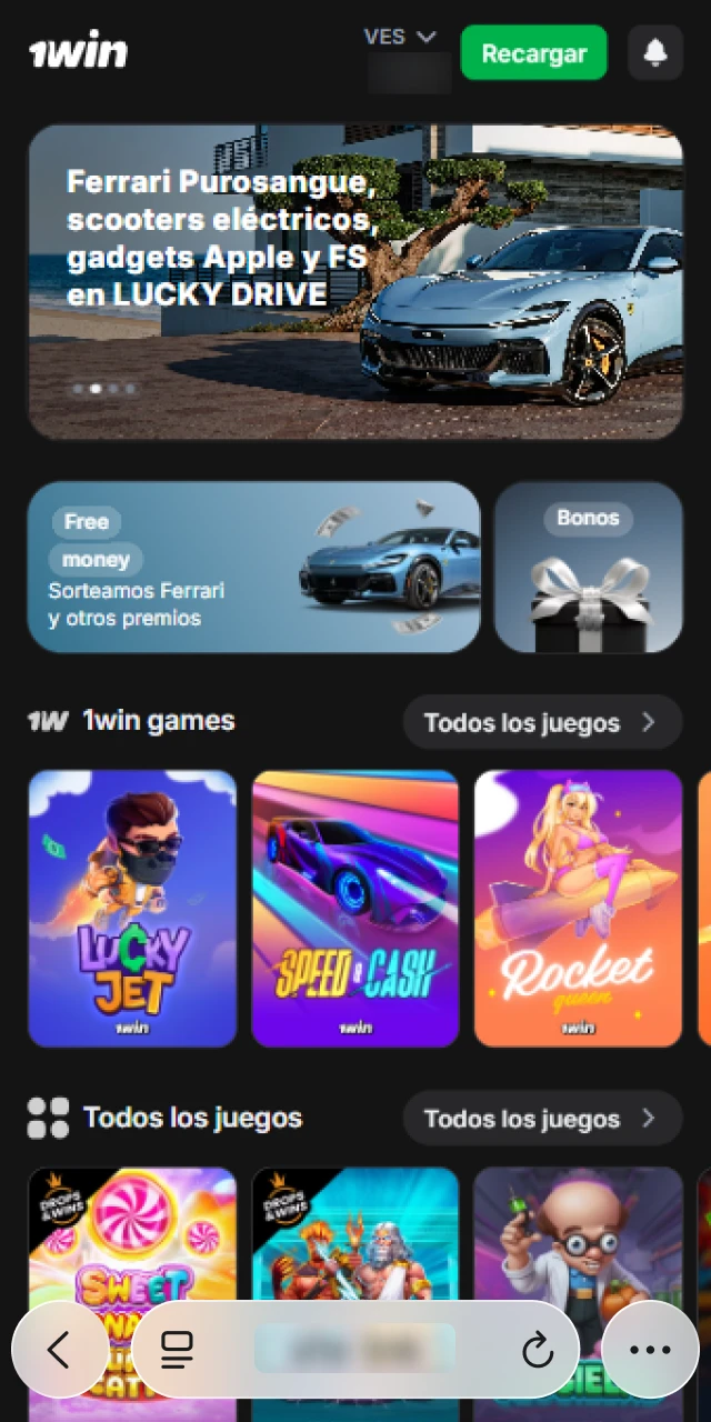 Abre el sitio de 1win App en Safari desde tu iPhone.
