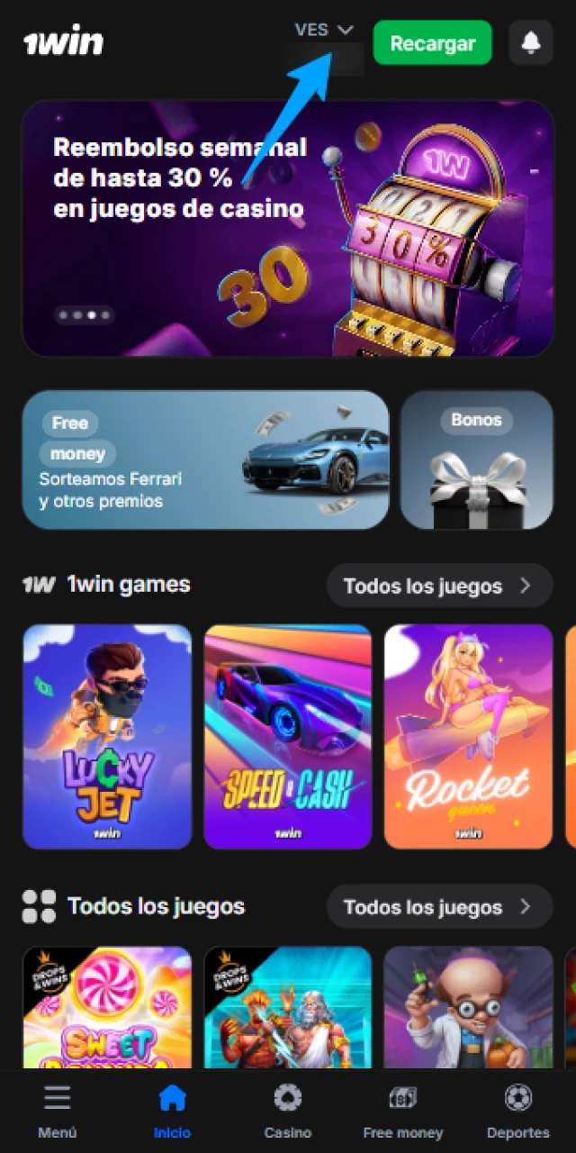 Inicia sesión en la 1win App para preparar tu apuesta ganadora.