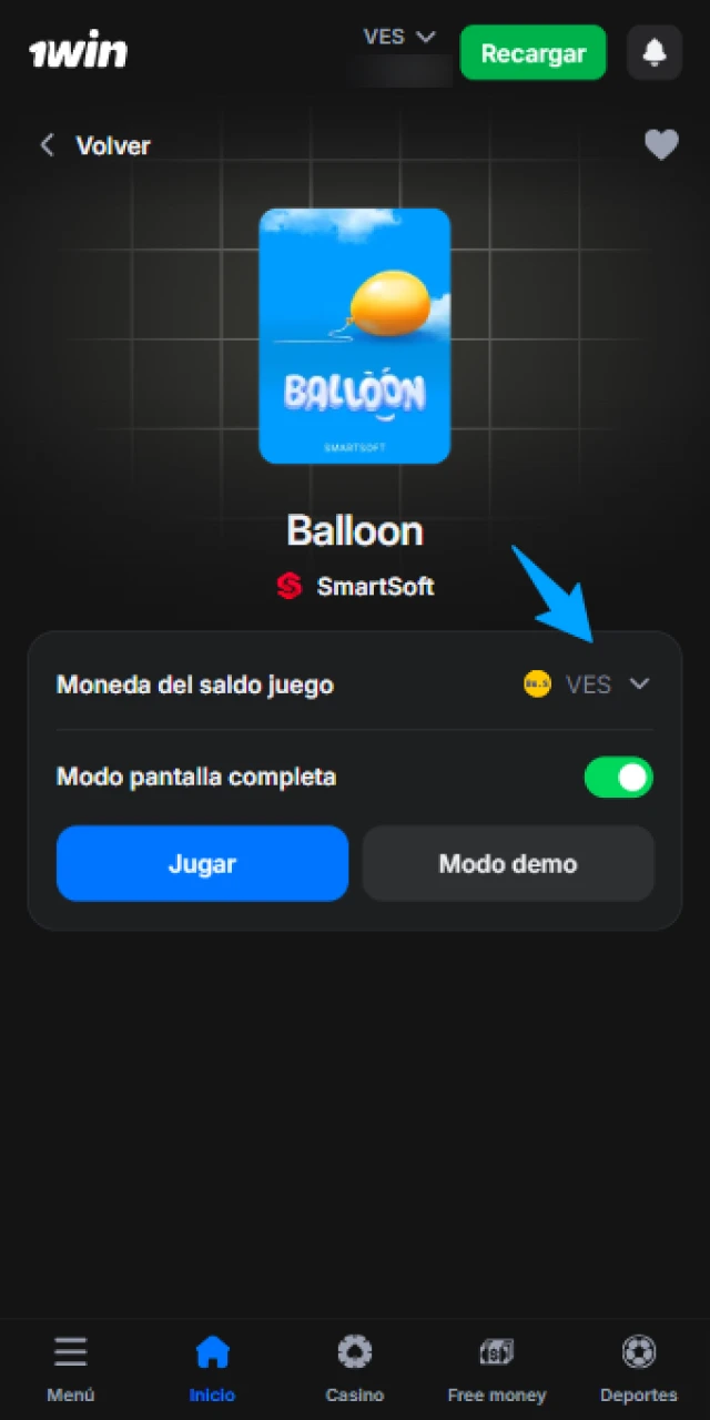 Realiza tu apuesta en 1Win Balloon dentro de 1win hoy.