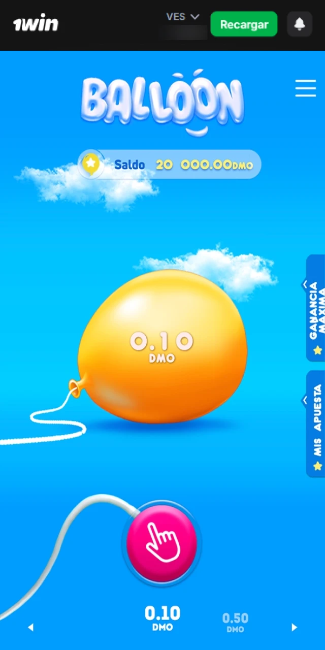 Inicia la ronda de 1Win Balloon en 1win y gana.