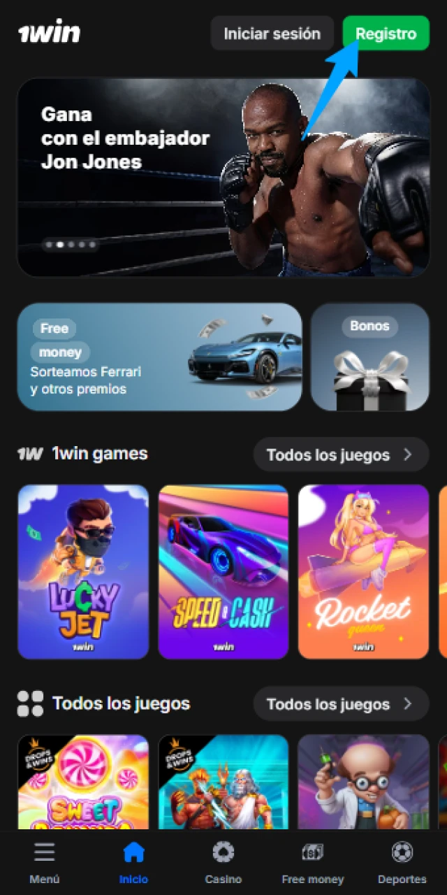 Crea una cuenta en 1win para jugar 1Win Balloon ahora.