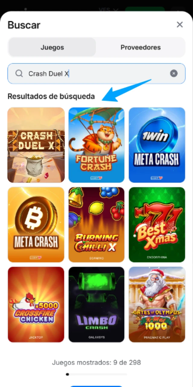 Busca y lanza el juego Crash Duel X en el casino 1win.