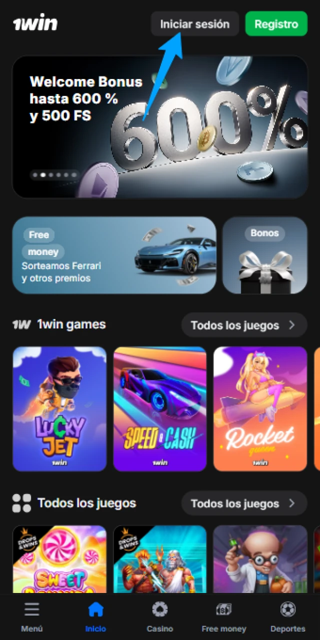 Haz clic para iniciar sesión en 1win y apuesta con confianza.