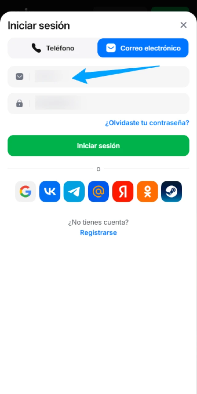 Escribe tu correo de sesión en 1win y juega ahora mismo.