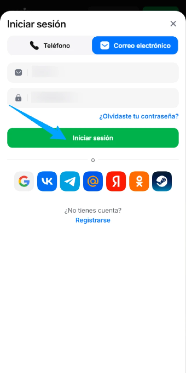 Presiona el botón de sesión en 1win y apuesta para ganar.