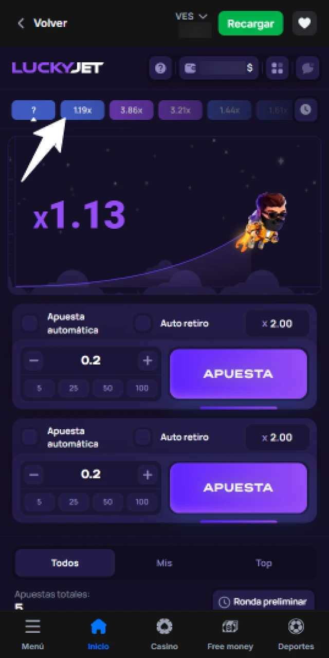 Revisa los multiplicadores recientes en Lucky Jet 1win y apuesta ahora.