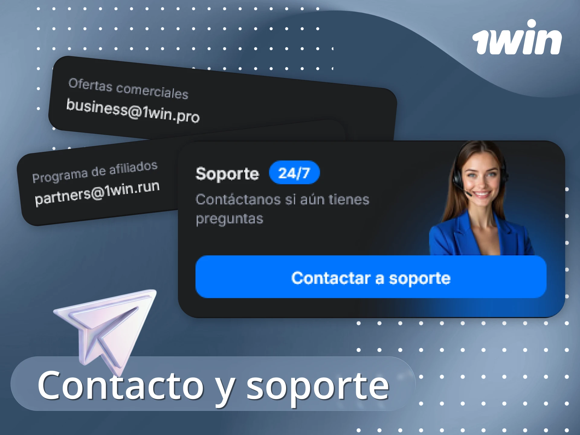 Contacta al equipo de atención al cliente de 1win a cualquier hora.