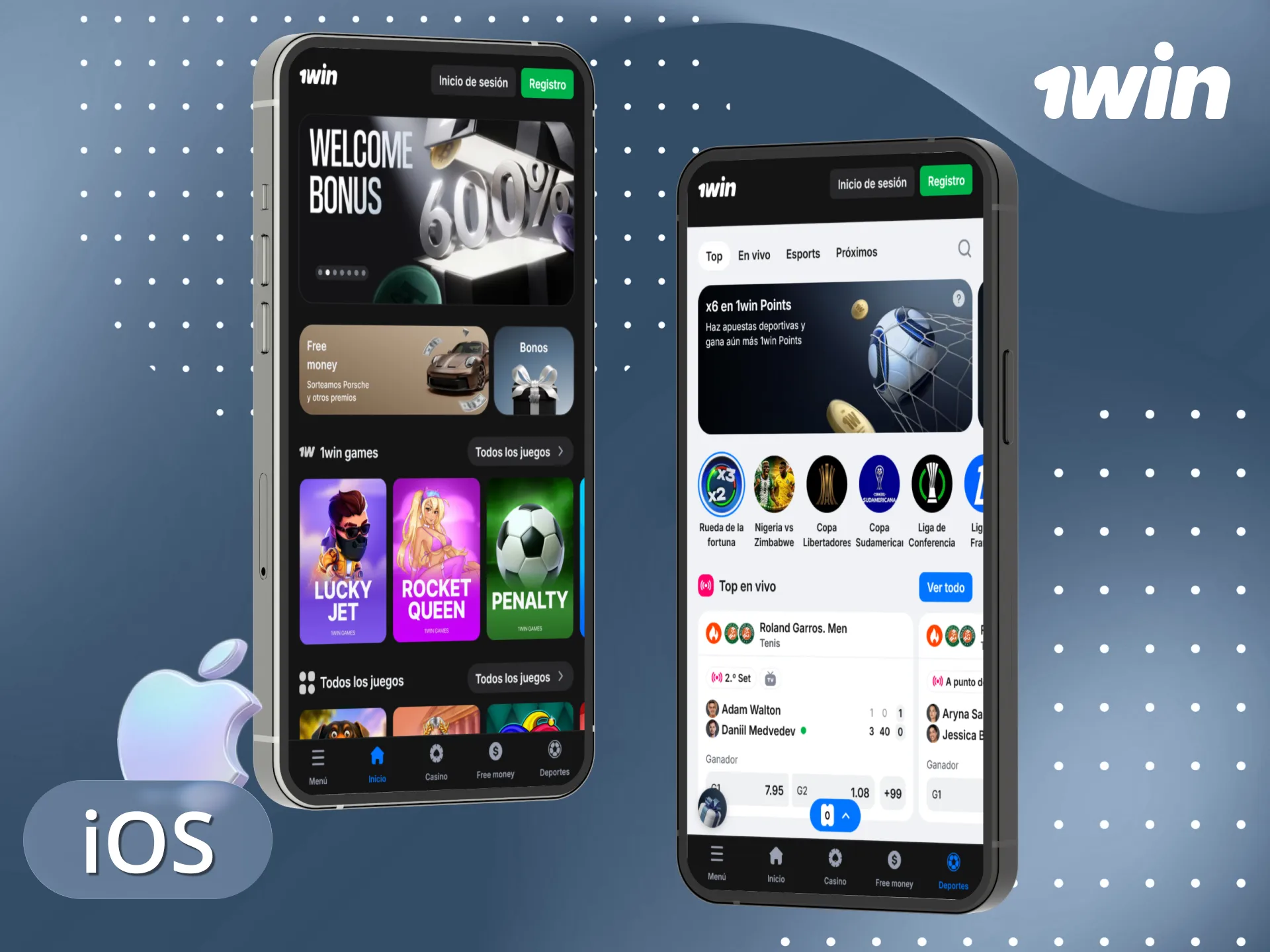 Instala la aplicación de 1win en iOS y juega donde quieras.