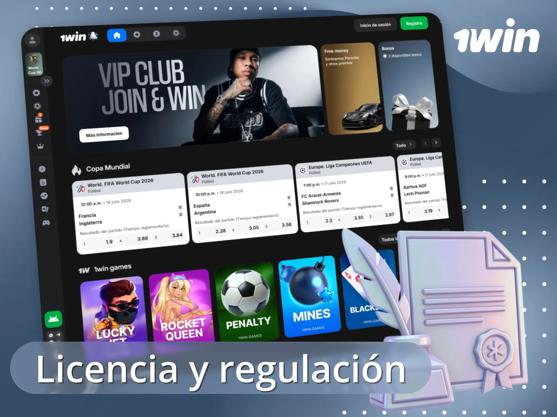 Revisa los datos de la licencia oficial de 1win con total transparencia.