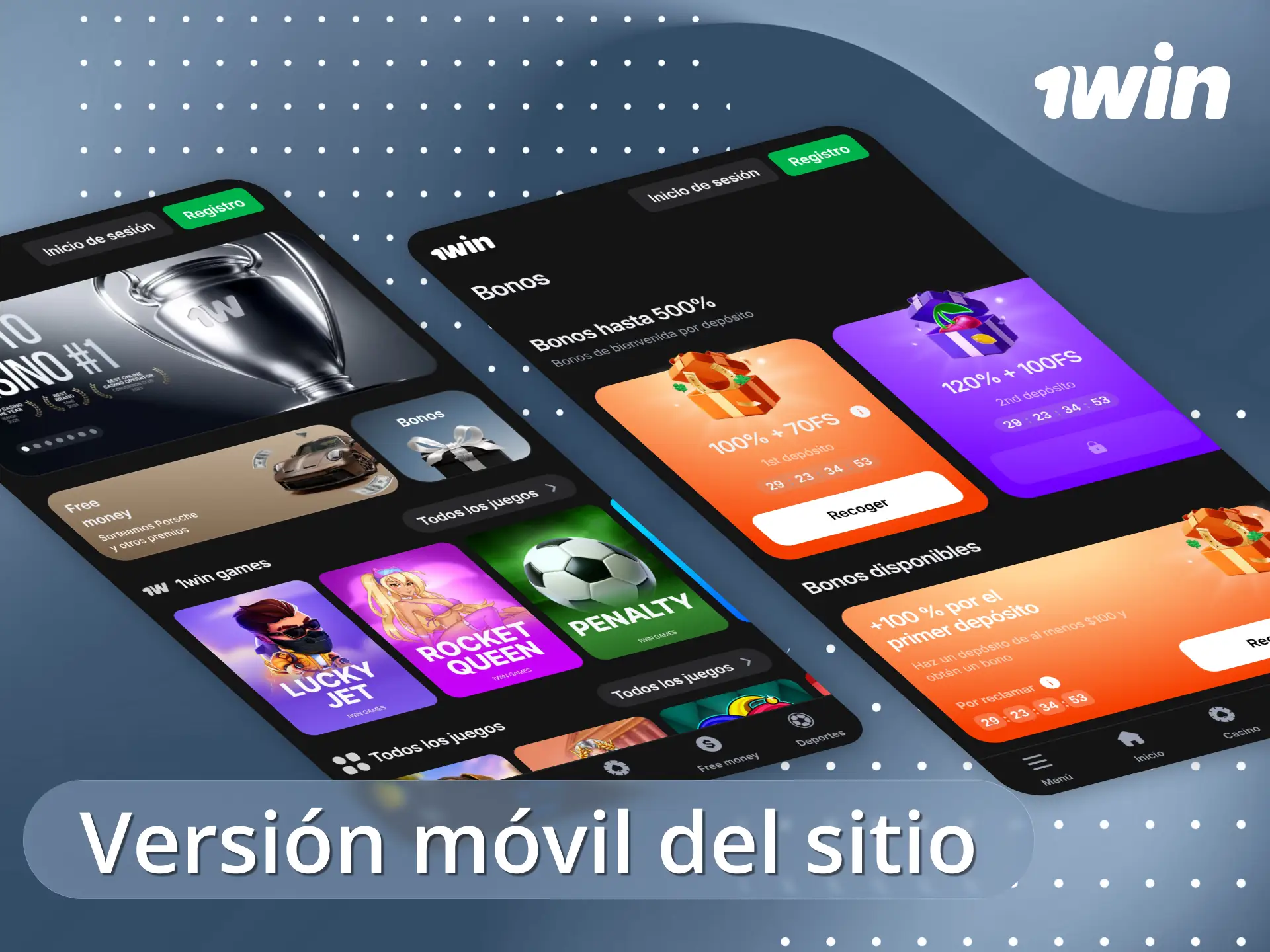 Ingresa a la versión móvil de 1win desde cualquier navegador.